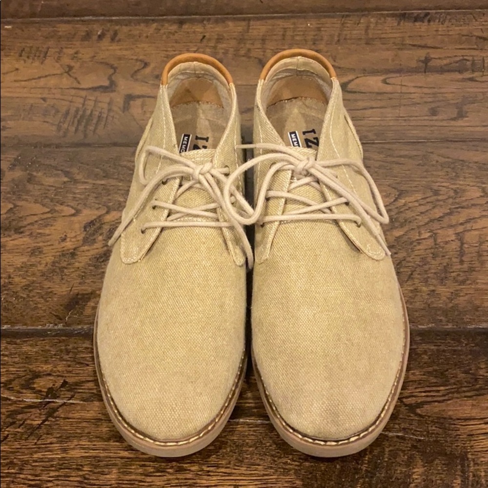 Izod memory foam men boy dress shoes tie brown tan